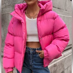 Hot Pink Puffer Coat